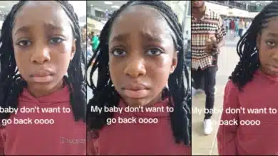 little girl leave Nigeria airport