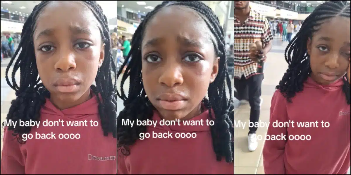 little girl leave Nigeria airport