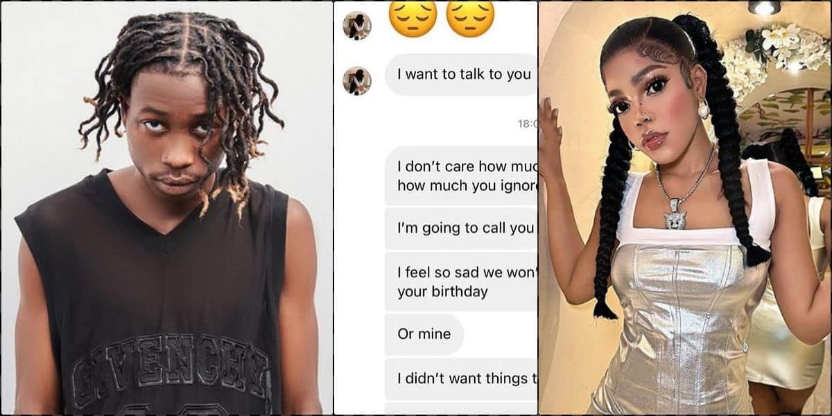 Lil Frosh leaks chat with Cute Gemini begging to get back together