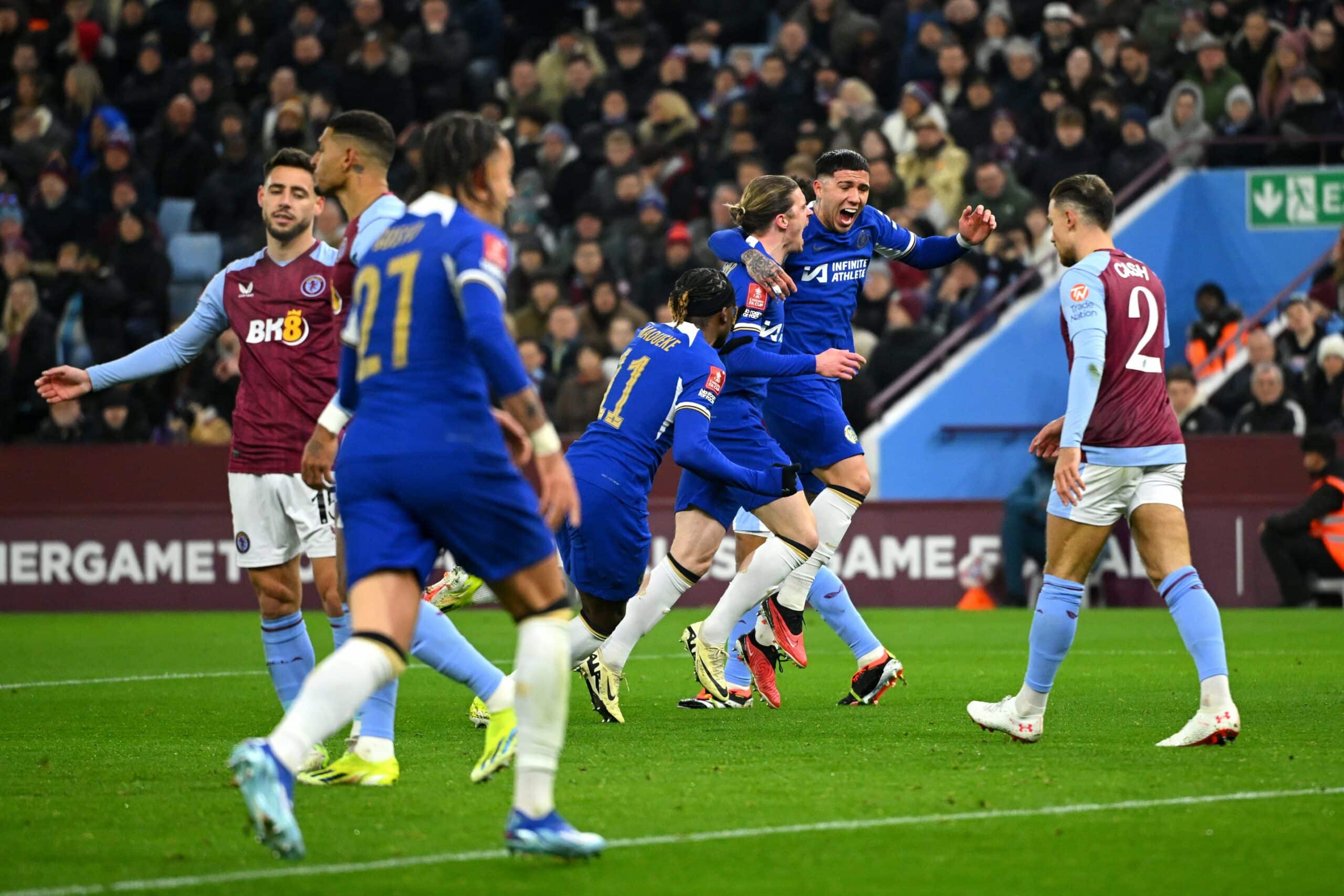Chelsea ease pressure with 3-1 win over Aston Villa in FA Cup replay
