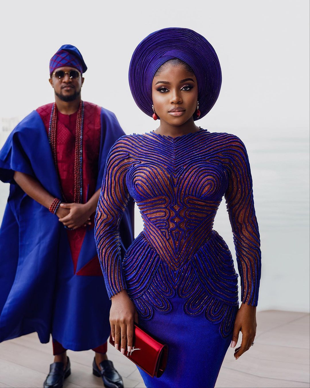 "She's a baller" – Veekee James sprays money on her husband on their wedding day