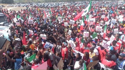 Protesters take over NASS; “Nigerians are dying of hunger” — Ajaero tells NASS members
