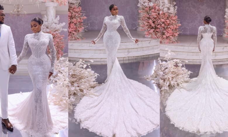 Netizens astonished as Veekee James reveals cost of her wedding dress