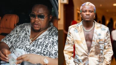 "Like play like play him go win Grammy" - Netizens react as Cubana Chief Priest slides into Portable's DM to praise his song