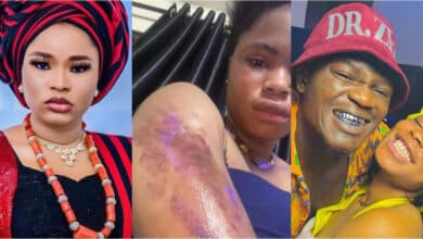 Portable's wife Bewaji reacts to domestic violence accusations after photos of battered body surfaced online
