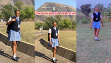 Lady returns to secondary school at 27 years after dropping out due to financial struggle