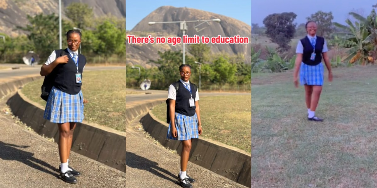 Lady returns to secondary school at 27 years after dropping out due to financial struggle