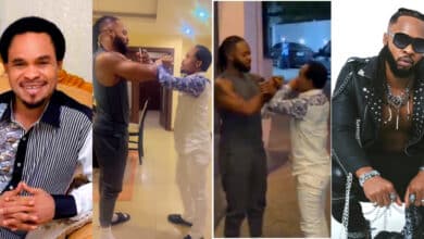 "This guy don carry Flavour enter cult without knowing" - Strange greetings between Odumeje and Flavour causes stir