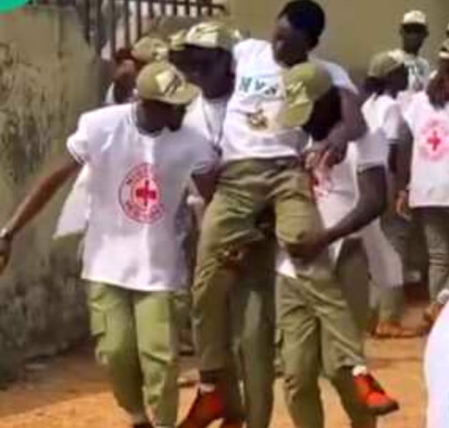"NYSC camp is not for the weak" - Reactions as male corper faints on orientation 