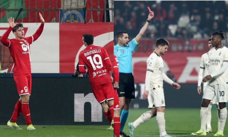 Serie A: Monza stun 10-man Milan 4-2 in late drama