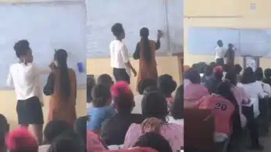 "This one never ready to graduate" – Reactions as female fresher is spotted correcting her female lecturer