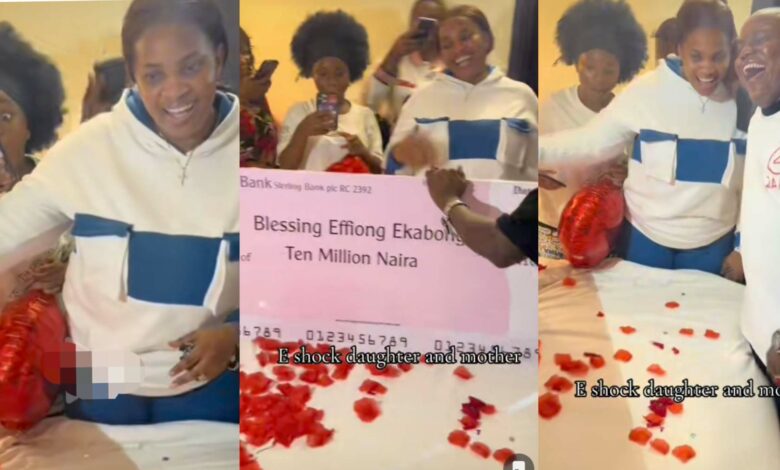 "In this life, marry an Odogwu husband" – Moment man celebrates wife with N10M cheque