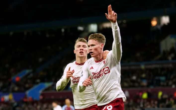 EPL: McTominay's late header secures dramatic win for Manchester United at Villa Park