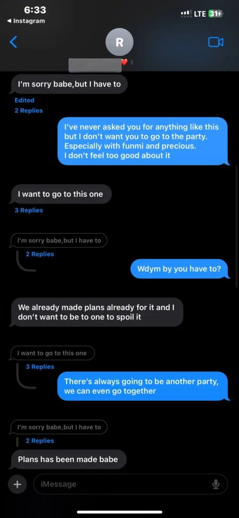 “You’re not my dad and you can’t tell me what to do” — Lady warns boyfriend who advised against going for a party 