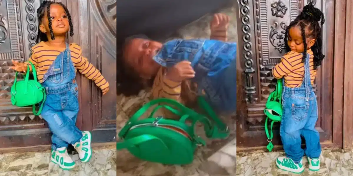 Little girl cries up a storm after getting dressed up and mother refused to take her out