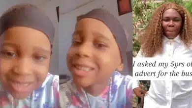 “Are you a human seller” — Mother shares video of her son doing an advert for her