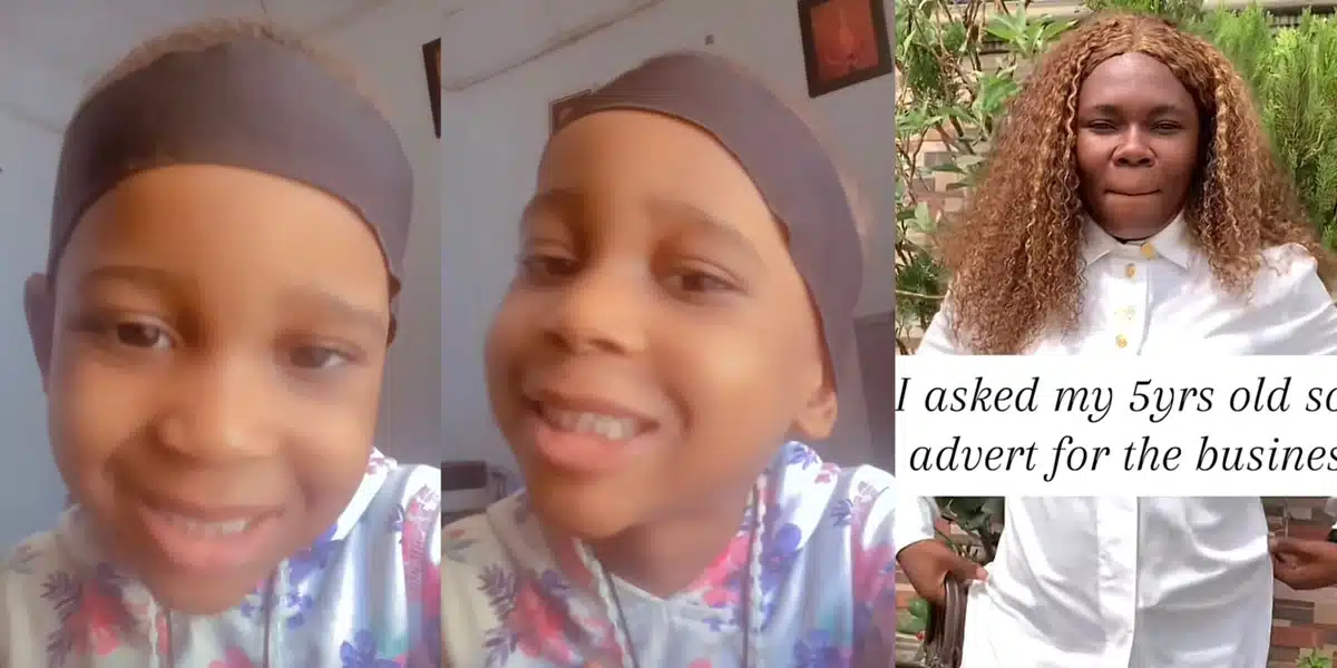 “Are you a human seller” — Mother shares video of her son doing an advert for her