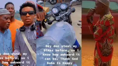 “Dey don steal my bike before, I know how it feels” — Small Doctor gifts elderly man who got his Okada stolen a new bike