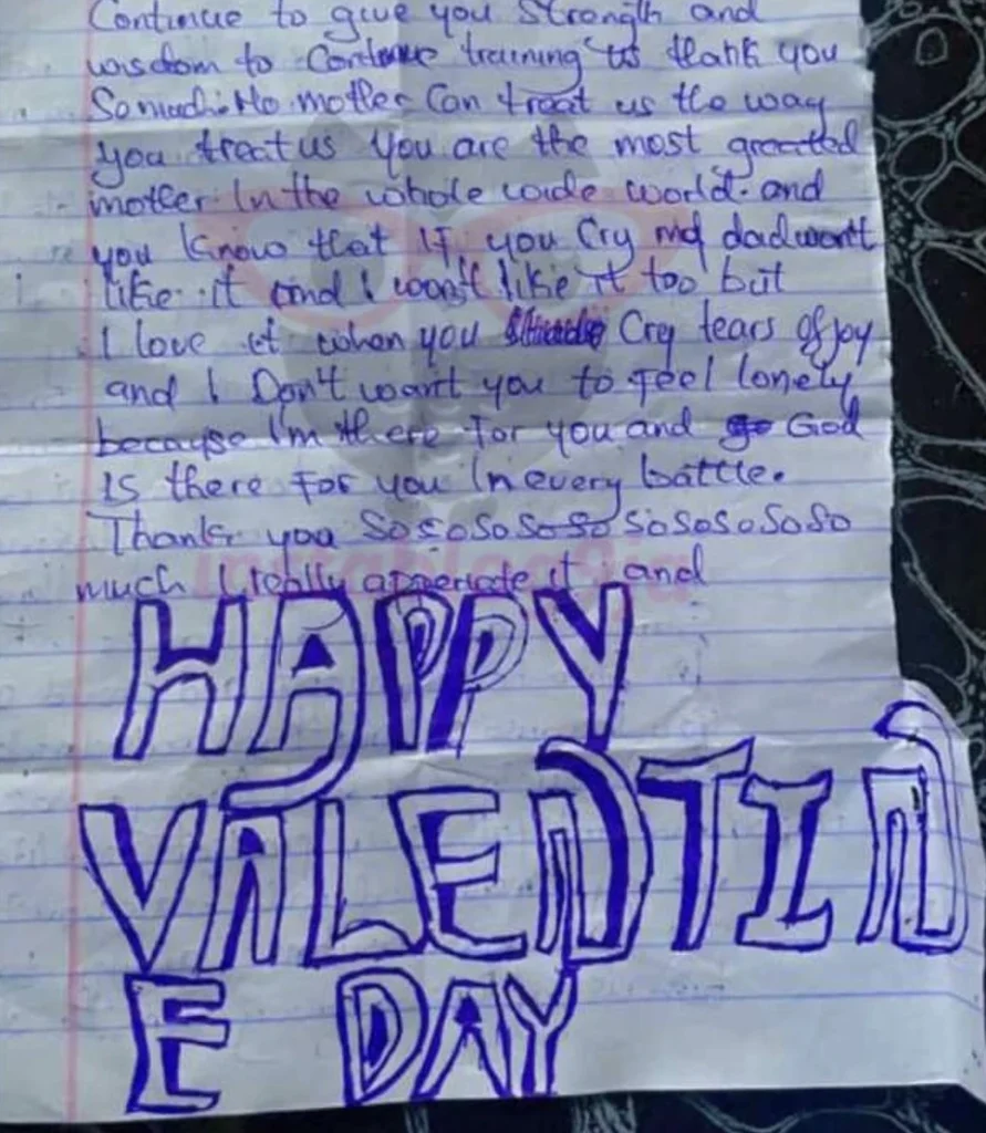 “Ever since dad died it hasn’t been easy for you so I’m representing him” — Son’s valentine note to mother melts hearts 