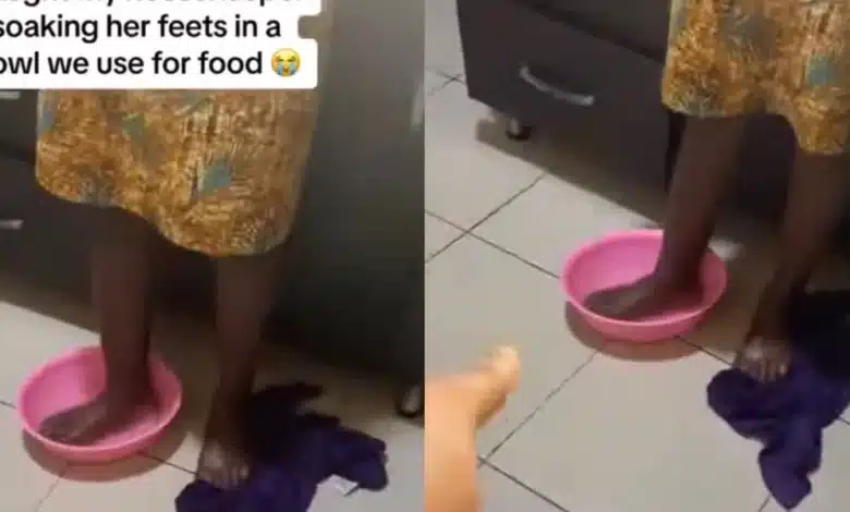 “You are a witch” — Woman finds housekeeper soaking her feet in cooking bowl