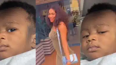 “This one don come this life before” — Young mother shares son’s reaction after leaving him to go slay