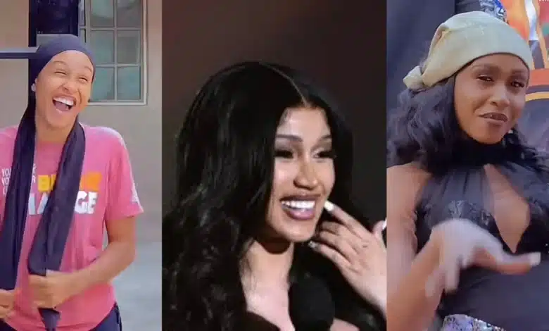 “This one na Cardi chukwu” — Lady shows off striking resemblance between her friend and Cardi B