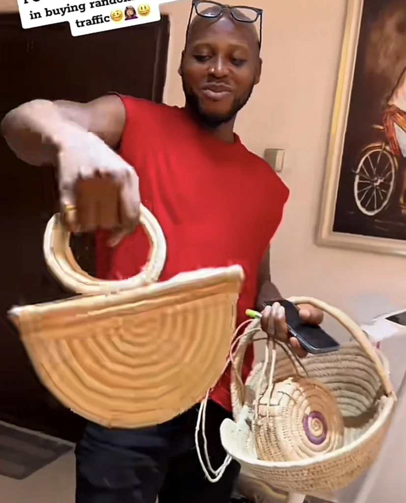 “He will soon buy land in traffic” — Married woman shows off random items her husband gets her on the road 