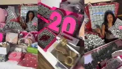 “Inside this economy” — Netizens shocked as lady posts her birthday gifts from her man as she turned 20