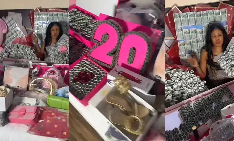 “Inside this economy” — Netizens shocked as lady posts her birthday gifts from her man as she turned 20