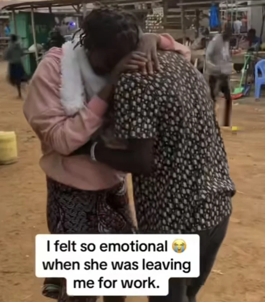 “This must be a jobless man” — Reactions as man cries a river as he escorts his girlfriend off to work