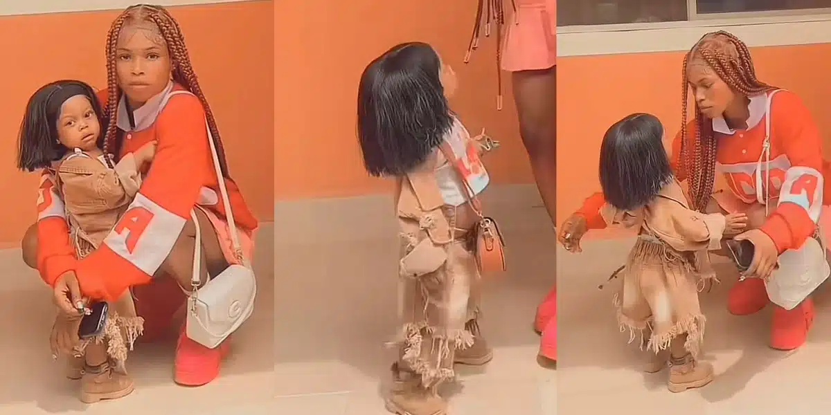“Pablo and mablo don born babylon” — Netizens react to baby girl’s outfit