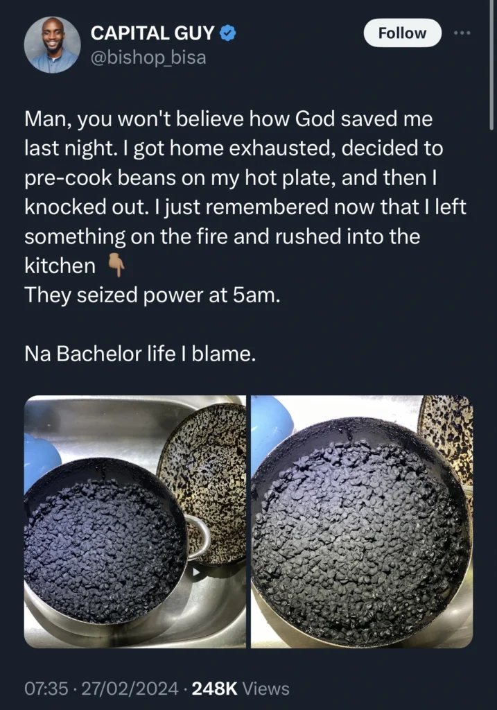 Bachelor make many females blush as shows off state of beans he tried to cook 