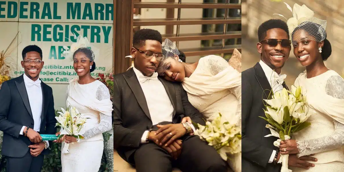“Civil wedding done” — Moses Bliss celebrates as he gets legally married to Marie Wiseborn