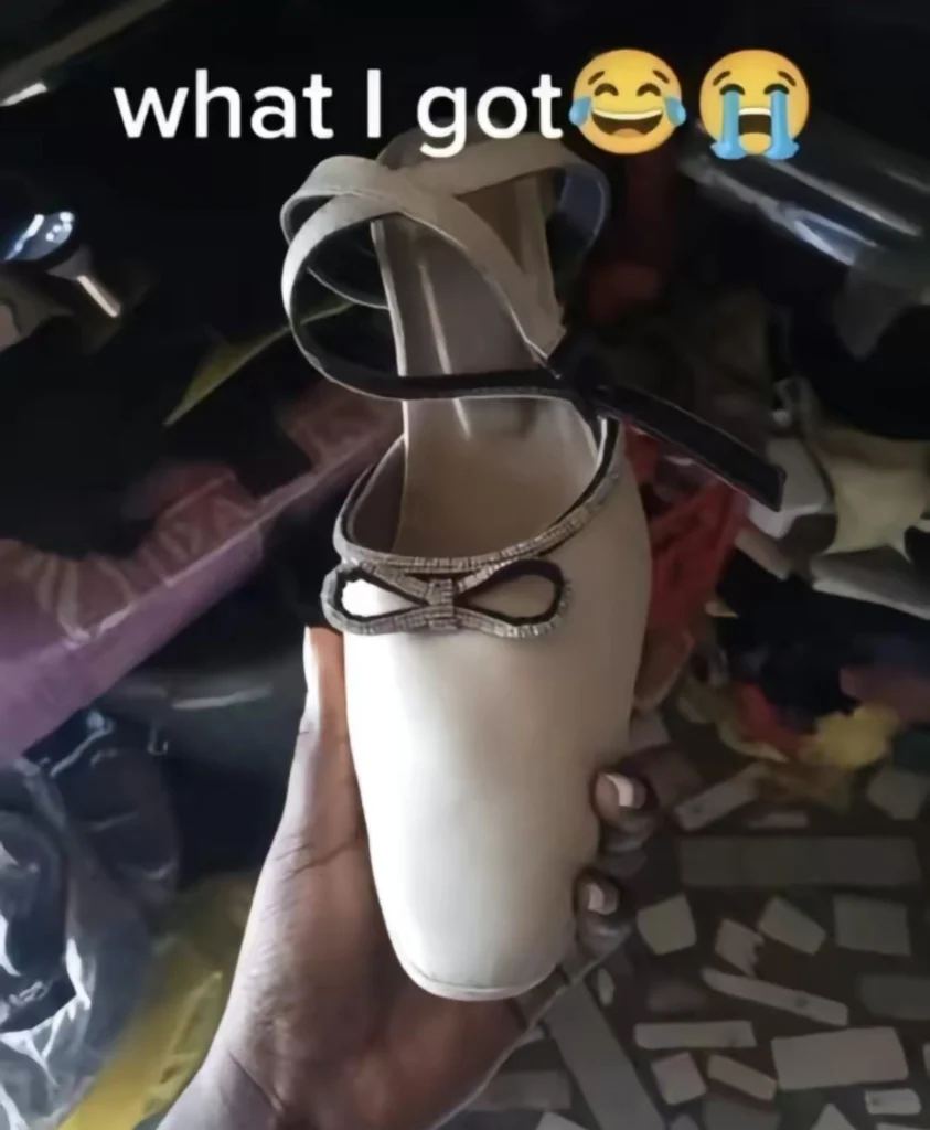 “Just sharpen the tip a little bit” — Netizens advise as lady shows off shoes she ordered vs what she got