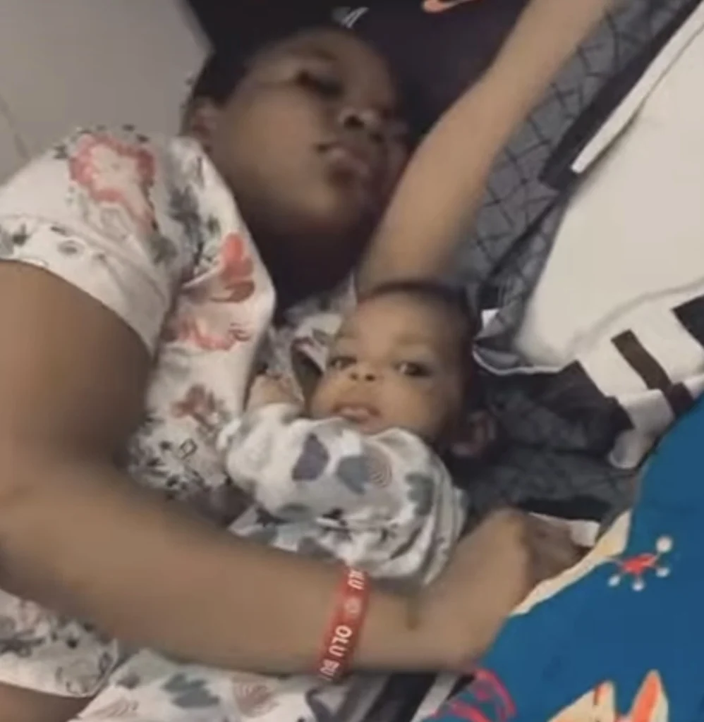 “You wan collect my wife from me” — Man vents as 3 month old son cuddles with his mother 