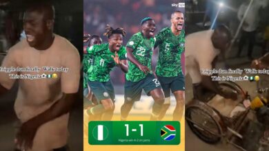 Miraculous moment alleged 'Cripple' walks as Nigeria defeats South Africa, clinches AFCON finals spot