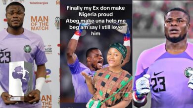 "My ex don make Nigeria proud" - Alleged ex-girlfriend of Nwabali, Super Eagles' keeper, begs, says 'I still love him'
