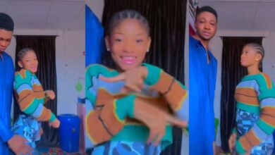 "You go soon get belle" - Knocks as little girl whines waist, rocks boyfriend while dancing seductively in TikTok video