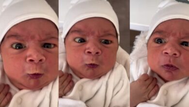 "Am I born in a rich family or not?" - Internet erupts with laughter over a baby's facial expression at birth
