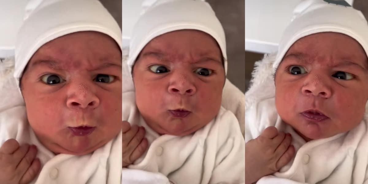 "Am I born in a rich family or not?" - Internet erupts with laughter over a baby's facial expression at birth