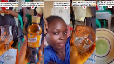 Nigerian teacher flaunts Valentine's Day gifts from students on social media
