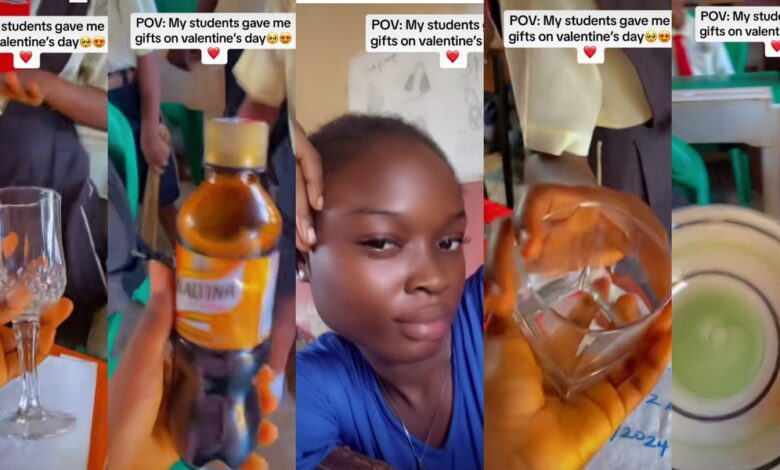 Nigerian teacher flaunts Valentine's Day gifts from students on social media