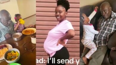 "If you get pregnant, I'll send you to village" - Lady shares video of father cherishing granddaughter, despite past warnings
