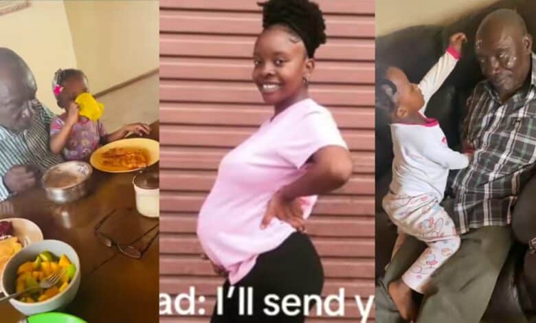 "If you get pregnant, I'll send you to village" - Lady shares video of father cherishing granddaughter, despite past warnings