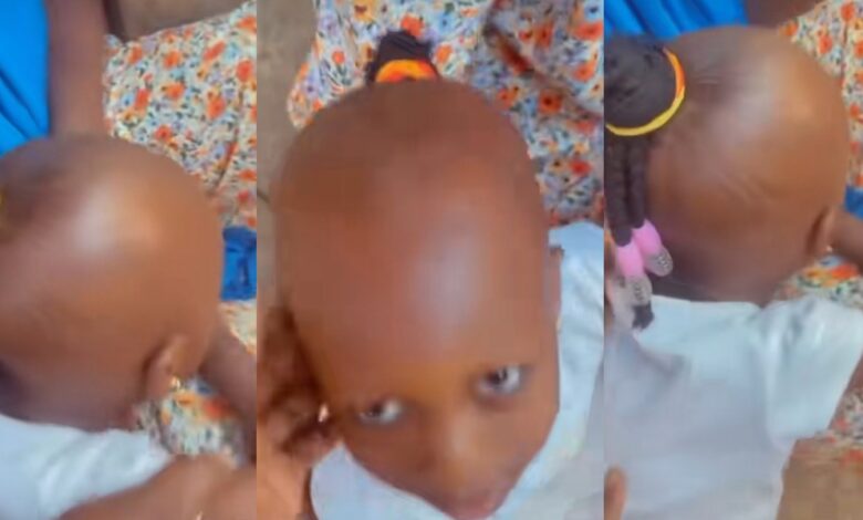 "Jet Lee don impregnate Aunty ramota" - Social media erupts as little girl flaunts her unusual hairstyle