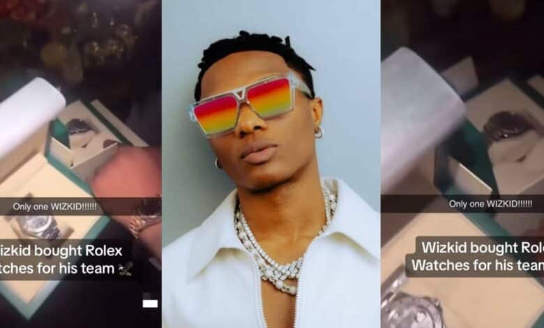 Wizkid splashes multi-million naira on multiple Rolex wristwatches for his team