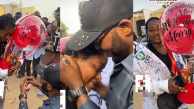 "Another day to cry tear of joy" - Heartwarming scene as Nigerian man proposes to girlfriend on her graduation day