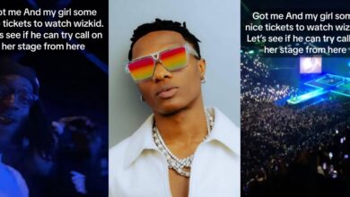 "My woman will not be Omah-Layed" - Protective boyfriend takes seat selection to the extreme at Wizkid's concert