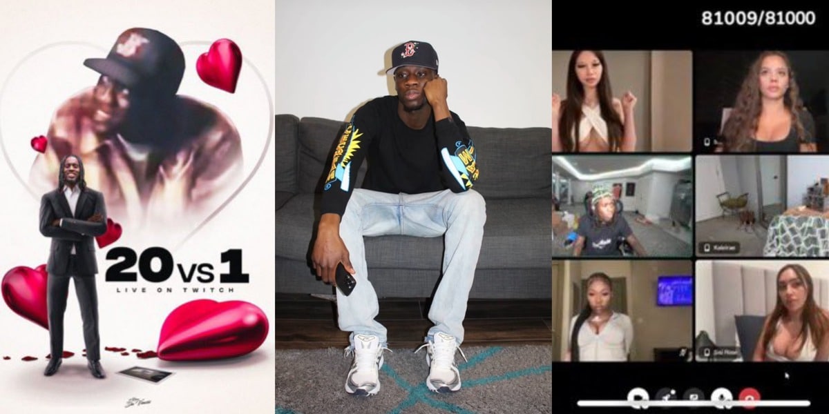 "Heartbreak Turnaround" - Kai Cenat hosts '20 Women vs 1 Man' date for guy whose girlfriend danced with Omah Lay