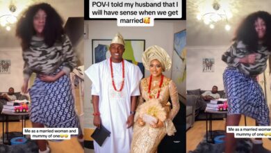 "I will have sense, when we get married" - Internet buzzes as Nigerian wife breaks 'sense' promise with playful dance